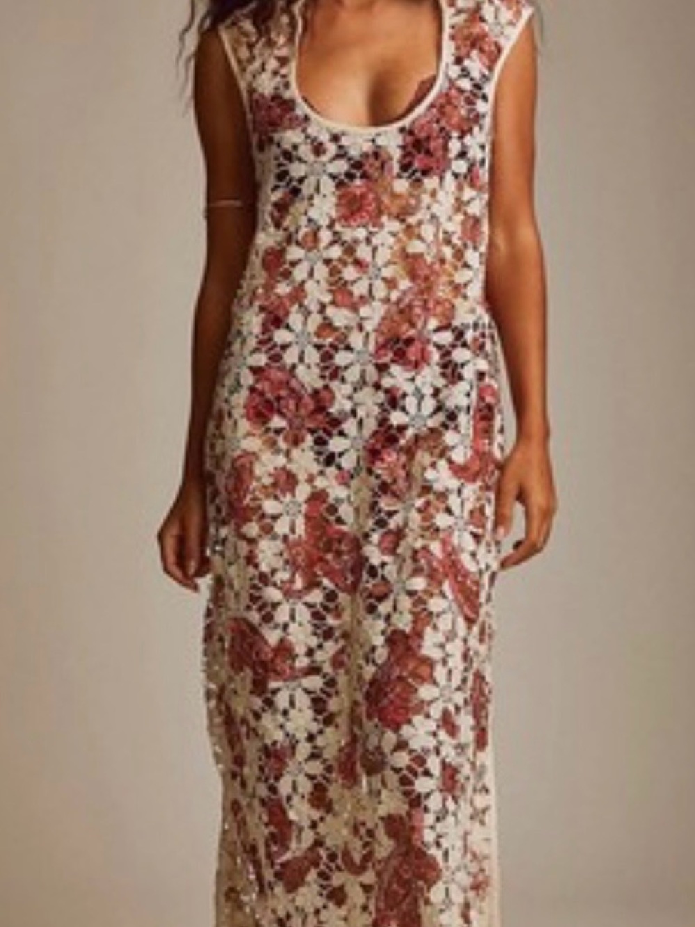 Free People Lilly Lace Maxi Dress M